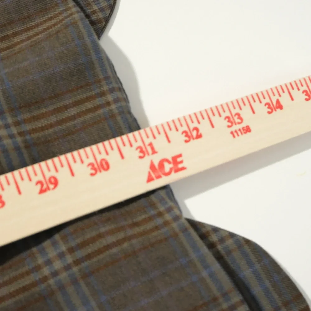 Johnston & Murphy Large Sport Coat 100% Wool Brown Plaid Two Button Double Ventd